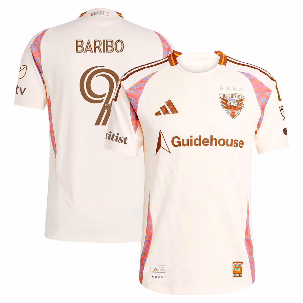 Men's D.C. United Tai Baribo adidas Natural 2025 The Soul Kit On-Field Authentic Jersey - Ujersey NHL
