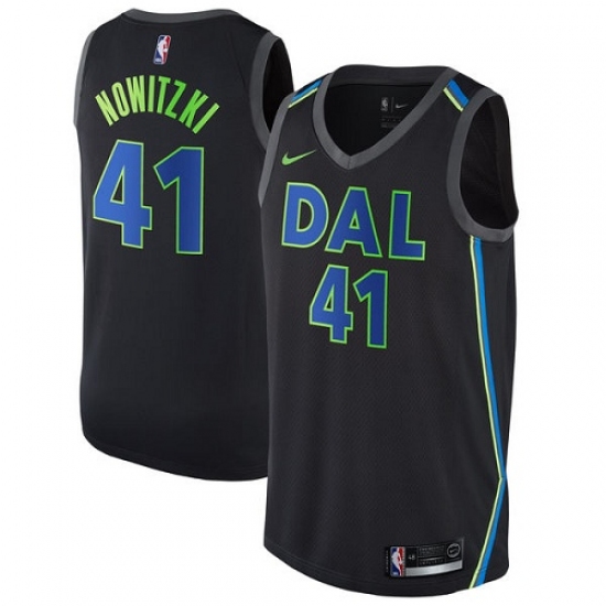 Women's Nike Dallas Mavericks #41 Dirk Nowitzki Swingman Black NBA Jersey - City Edition - Ujersey