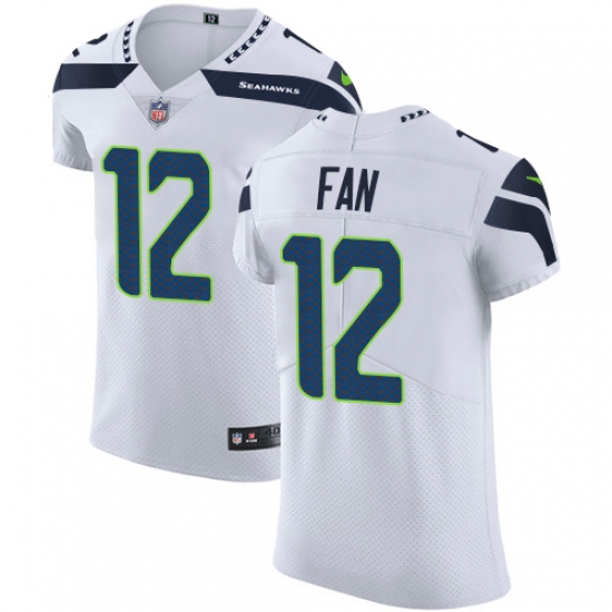 Men's Nike Seattle Seahawks 12th Fan White Vapor Untouchable Elite Player NFL Jersey - Ujersey