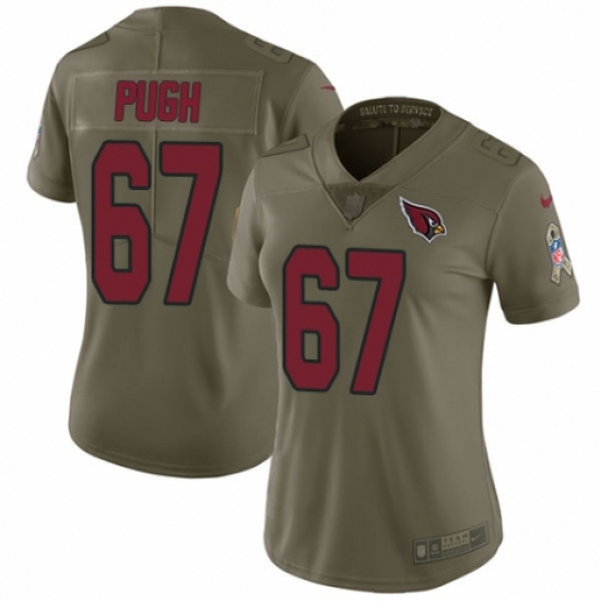Women's Nike Arizona Cardinals #67 Justin Pugh Limited Olive 2017 Salute to Service NFL Jersey - Ujersey