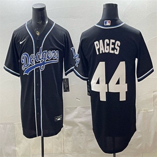 Men's Los Angeles Dodgers #44 Andy Pages Black Stitched Baseball Jersey - Ujersey