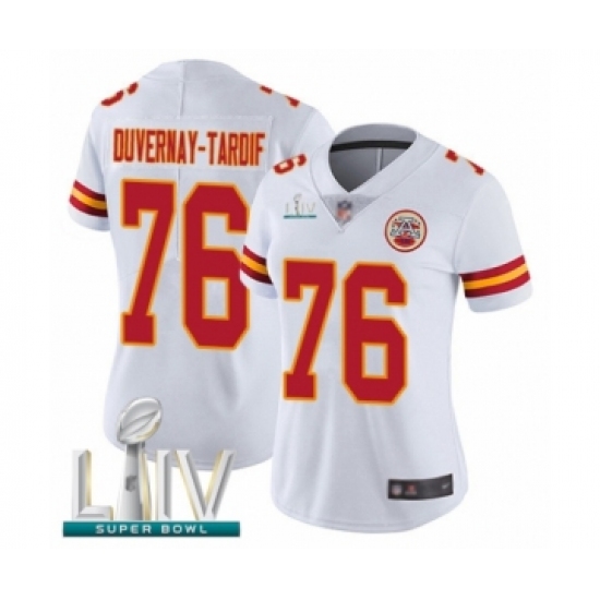 Women's Kansas City Chiefs #76 Laurent Duvernay-Tardif White Vapor Untouchable Limited Player Super Bowl LIV Bound Football Jersey - Ujersey
