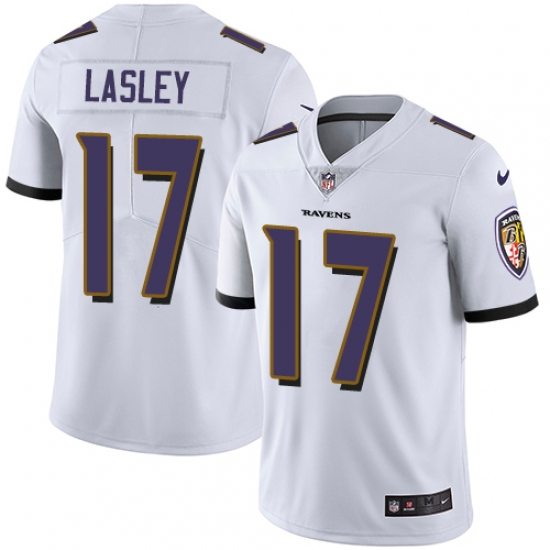 Youth Nike Baltimore Ravens #17 Jordan Lasley White Vapor Untouchable Limited Player NFL Jersey - Ujersey