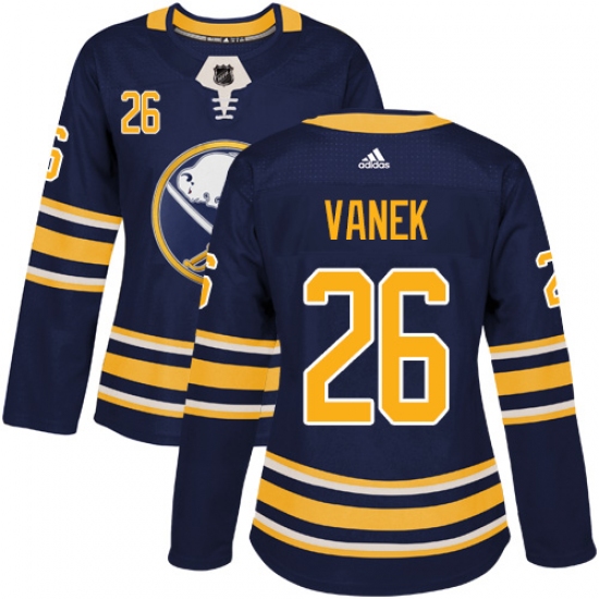 Women's Adidas Buffalo Sabres #26 Thomas Vanek Premier Navy Blue Home NHL Jersey