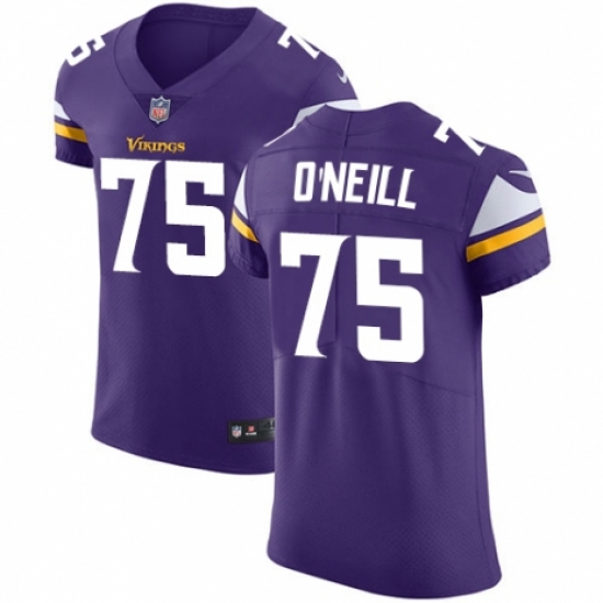 Men's Nike Minnesota Vikings #75 Brian O'Neill Purple Team Color Vapor Untouchable Elite Player NFL Jersey - Ujersey