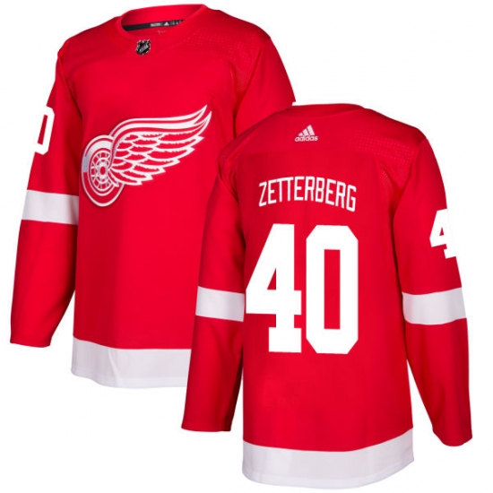 Men's Adidas Detroit Red Wings #40 Henrik Zetterberg Authentic Red Home NHL Jersey - Ujersey