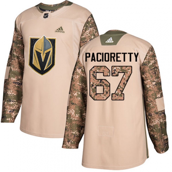 Youth Adidas Vegas Golden Knights #67 Max Pacioretty Authentic Camo Veterans Day Practice NHL Jersey - Ujersey
