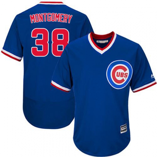 Men's Majestic Chicago Cubs #38 Mike Montgomery Replica Royal Blue Cooperstown Cool Base MLB Jersey - Ujersey