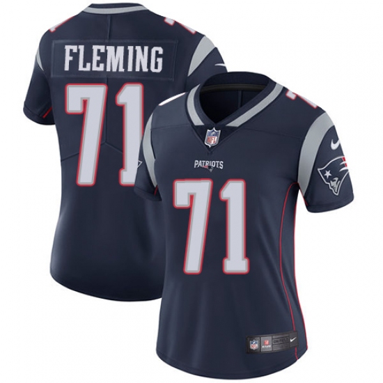 Women's Nike New England Patriots #71 Cameron Fleming Navy Blue Team Color Vapor Untouchable Limited Player NFL Jersey - Ujersey