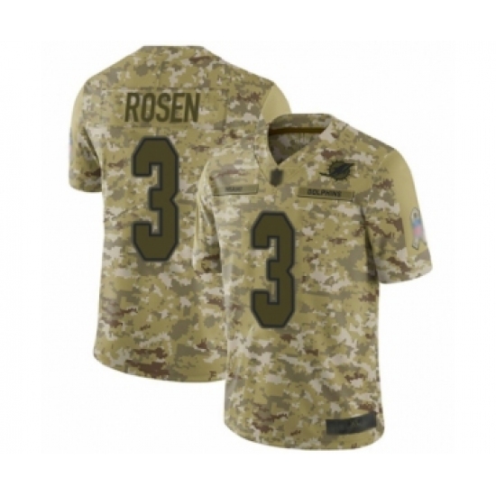 Men's Miami Dolphins #3 Josh Rosen Limited Camo 2018 Salute to Service Football Jersey - Ujersey