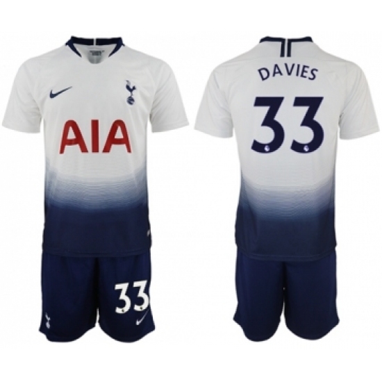 Tottenham Hotspur #33 Davies White Home Soccer Club Jersey