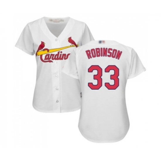 Women's St. Louis Cardinals #33 Drew Robinson Replica White Home Cool Base Baseball Jersey - Ujersey