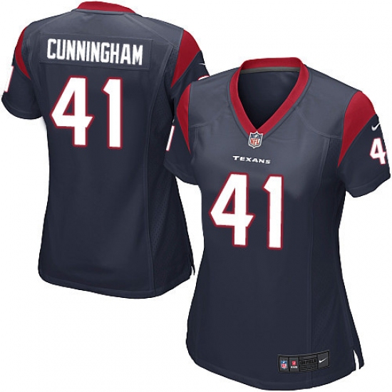 Women's Nike Houston Texans #41 Zach Cunningham Game Navy Blue Team Color NFL Jersey - Ujersey
