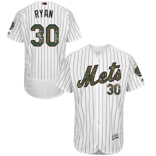 Men's Majestic New York Mets #30 Nolan Ryan Authentic White 2016 Memorial Day Fashion Flex Base MLB Jersey - Ujersey