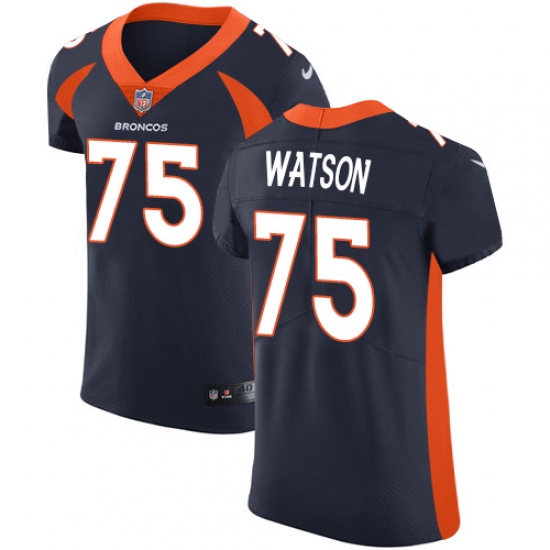 Men's Nike Denver Broncos #75 Menelik Watson Navy Blue Alternate Vapor Untouchable Elite Player NFL Jersey - Ujersey