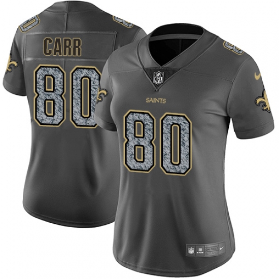 Women's Nike New Orleans Saints #80 Austin Carr Gray Static Vapor Untouchable Limited NFL Jersey - Ujersey