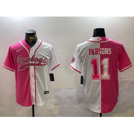 Men's Dallas Cowboys #11 Micah Parsons 2024 Arctic white red Stitched Baseball Jersey - Ujersey