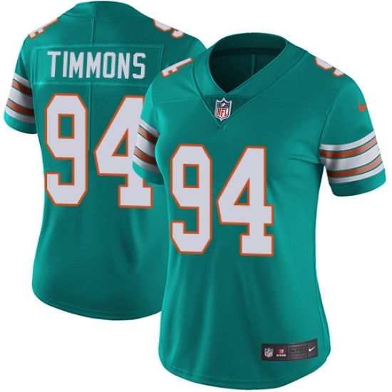 Women's Nike Miami Dolphins #94 Lawrence Timmons Aqua Green Alternate Vapor Untouchable Limited Player NFL Jersey - Ujersey
