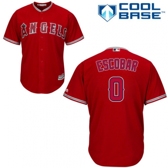 Youth Majestic Los Angeles Angels of Anaheim #0 Yunel Escobar Replica Red Alternate Cool Base MLB Jersey - Ujersey