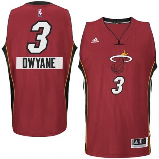 Men's Adidas Miami Heat #3 Dwyane Wade Swingman Red 2014-15 Christmas Day NBA Jersey - Ujersey