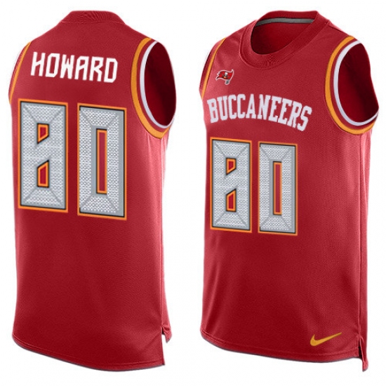 Men's Nike Tampa Bay Buccaneers #80 O. J. Howard Limited Red Player Name & Number Tank Top NFL Jersey - Ujersey