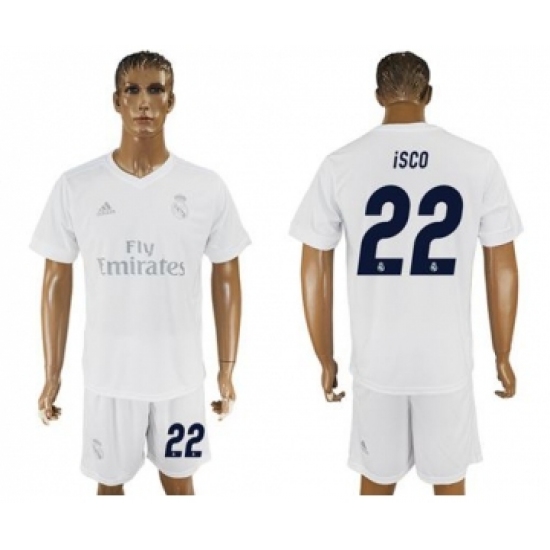 Real Madrid #22 Isco Marine Environmental Protection Home Soccer Club Jersey