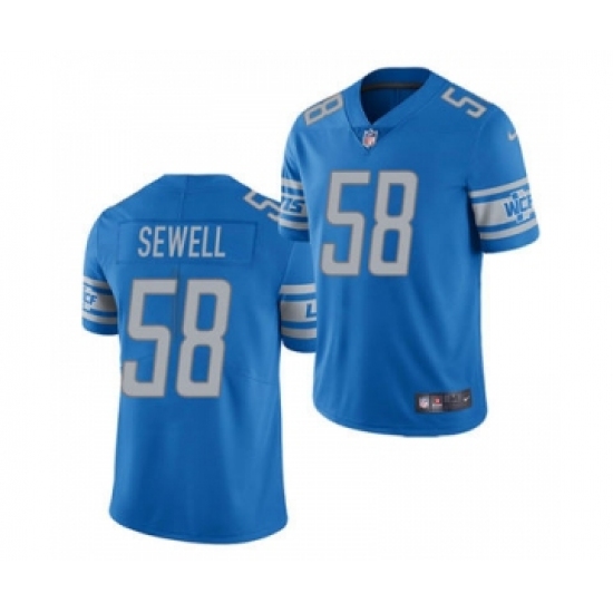 Men's Detroit Lions #58 Penei Sewell 2021 Football Draft Blue Vapor Untouchable Limited Jersey