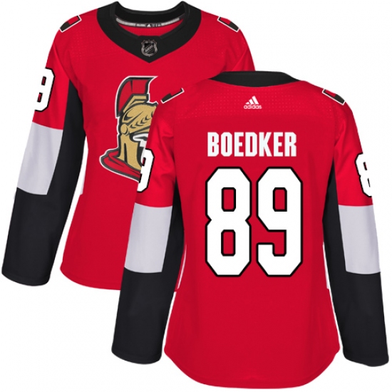 Women's Adidas Ottawa Senators #89 Mikkel Boedker Premier Red Home NHL Jersey - Ujersey