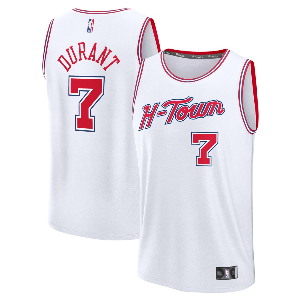 Youth Houston Rockets Kevin Durant Fanatics White 2025/26 City Edition Fastbreak Jersey - Ujersey Shop