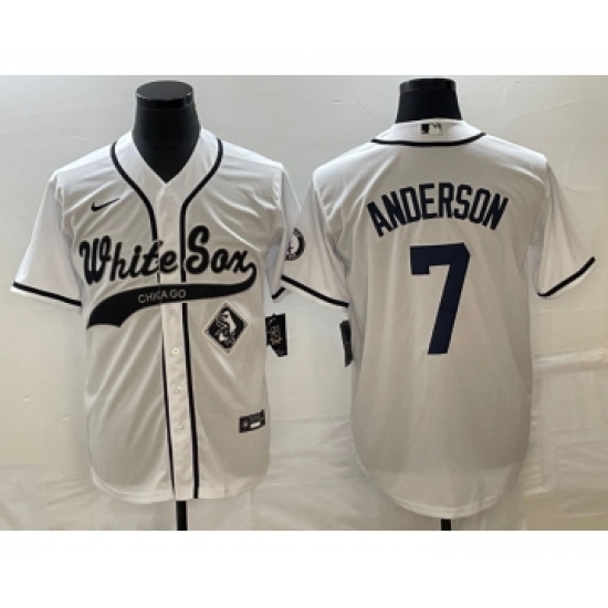 Men's Chicago White Sox #7 Tim Anderson White Cool Base Stitched Baseball Jersey - Ujersey