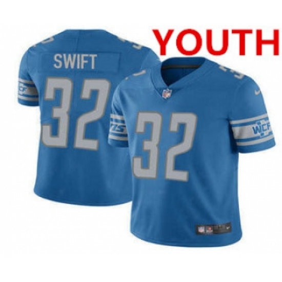 Youth Detroit Lions #32 DAndre Swift 2021 Blue Vapor Untouchable Limited Stitched Jersey - Ujersey
