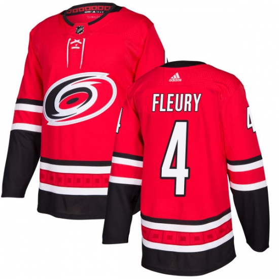 Youth Adidas Carolina Hurricanes #4 Haydn Fleury Premier Red Home NHL Jersey - Ujersey