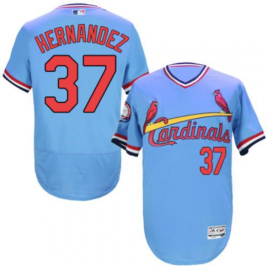 Men's Majestic St. Louis Cardinals #37 Keith Hernandez Light Blue Flexbase Authentic Collection Cooperstown MLB Jersey - Ujersey