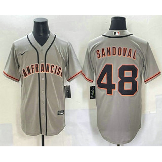 Men's San Francisco Giants #48 Pablo Sandoval Grey Cool Base Stitched Jersey - Ujersey
