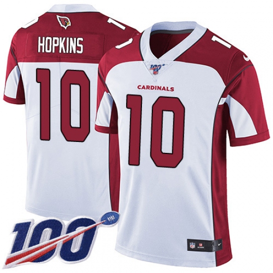 Men's Nike Arizona Cardinals #10 DeAndre Hopkins White Stitched NFL 100th Season Vapor Untouchable Limited Jersey - Ujersey