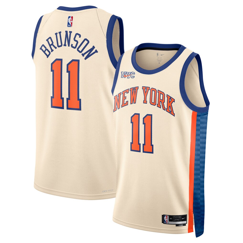 Unisex New York Knicks Jalen Brunson Nike Cream 2025/26 Swingman Jersey - City Edition - Ujersey NFL Shop