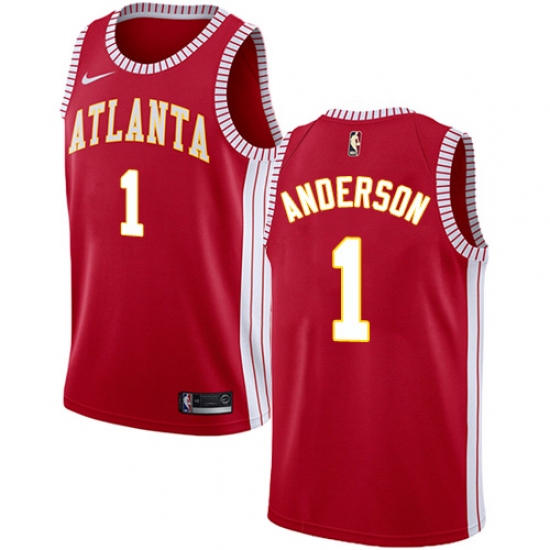 Women's Nike Atlanta Hawks #1 Justin Anderson Swingman Red NBA Jersey Statement Edition