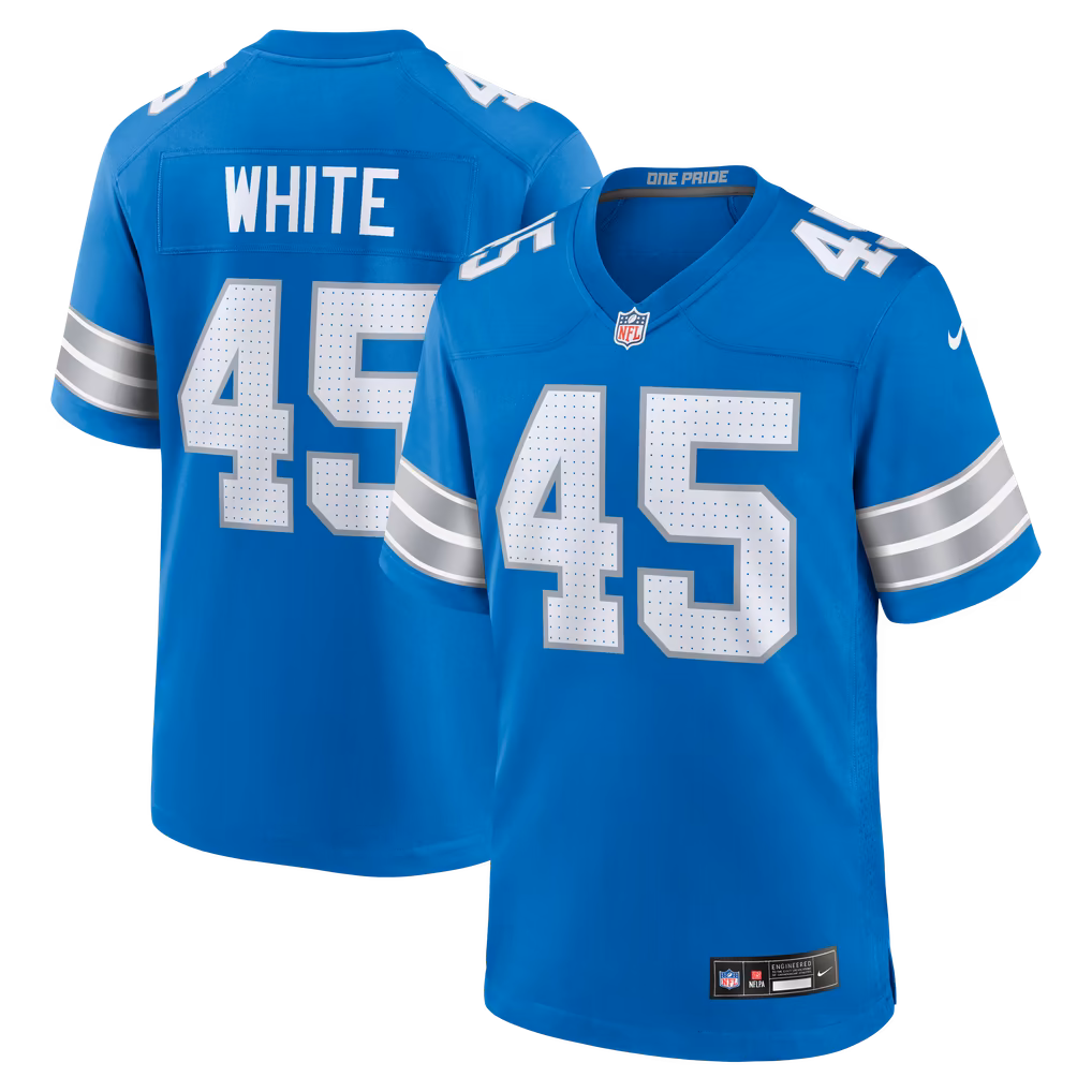 Men's Detroit Lions Devin White Nike Blue Team Game Jersey