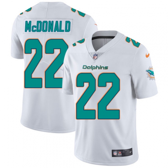 Men's Nike Miami Dolphins #22 T.J. McDonald White Vapor Untouchable Limited Player NFL Jersey - Ujersey
