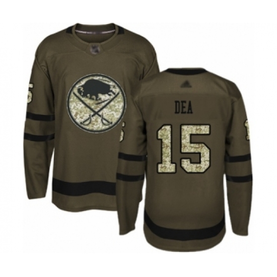 Youth Buffalo Sabres #15 Jean-Sebastien Dea Authentic Green Salute to Service Hockey Jersey - Ujersey