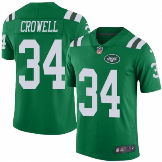 Men's Nike New York Jets #34 Isaiah Crowell Limited Green Rush Vapor Untouchable NFL Jersey - Ujersey