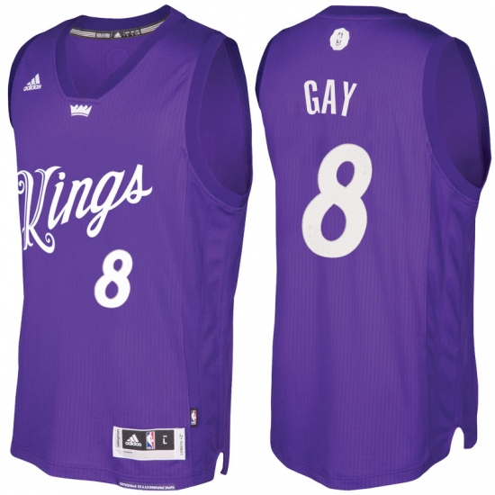 Men's Sacramento Kings #8 Rudy Gay Purple 2016-2017 Christmas Day NBA Swingman Jersey - Ujersey