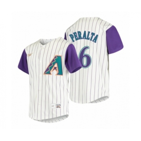 Men's Arizona Diamondbacks #6 David Peralta Nike Cream 2020 Cooperstown Collection Alternate Jersey - Ujersey