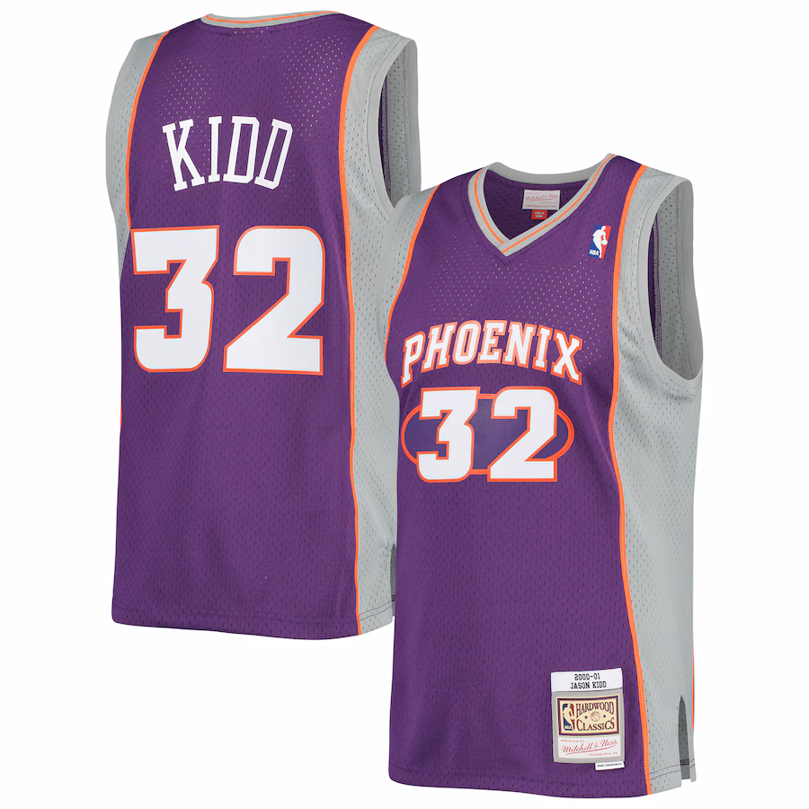 Men's Phoenix Suns Jason Kidd Mitchell & Ness Purple 2001/02 Hardwood Classics Swingman Jersey - Ujersey NHL
