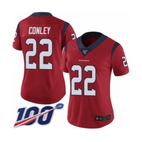 Women's Houston Texans #22 Gareon Conley Red Alternate Vapor Untouchable Limited Player 100th Season Football Jersey - Ujersey