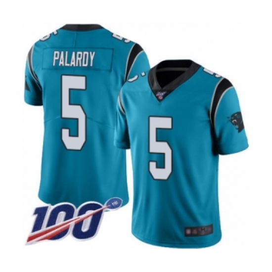 Men's Carolina Panthers #5 Michael Palardy Blue Alternate Vapor Untouchable Limited Player 100th Season Football Jersey - Ujersey