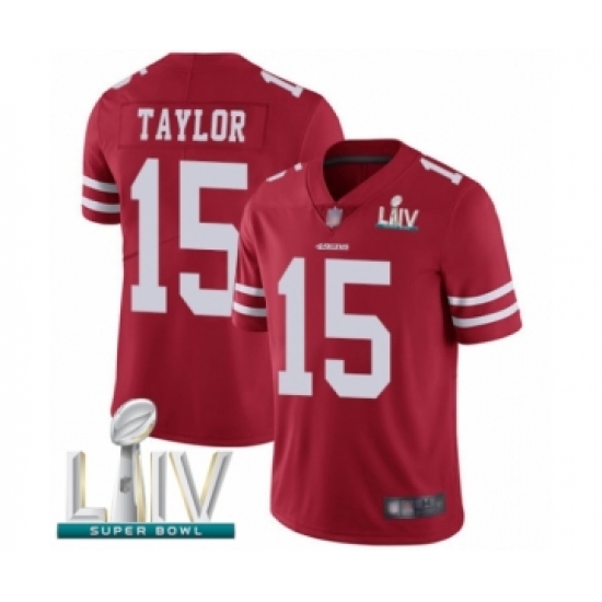 Men's San Francisco 49ers #15 Trent Taylor Red Team Color Vapor Untouchable Limited Player Super Bowl LIV Bound Football Jersey - Ujersey