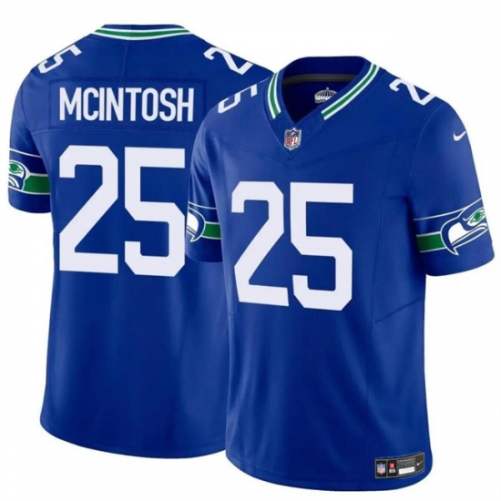 Men's Seattle Seahawks #25 Kenny McIntosh Royal 2024 F.U.S.E Throwback Vapor Limited Football Stitched Jersey - Ujersey