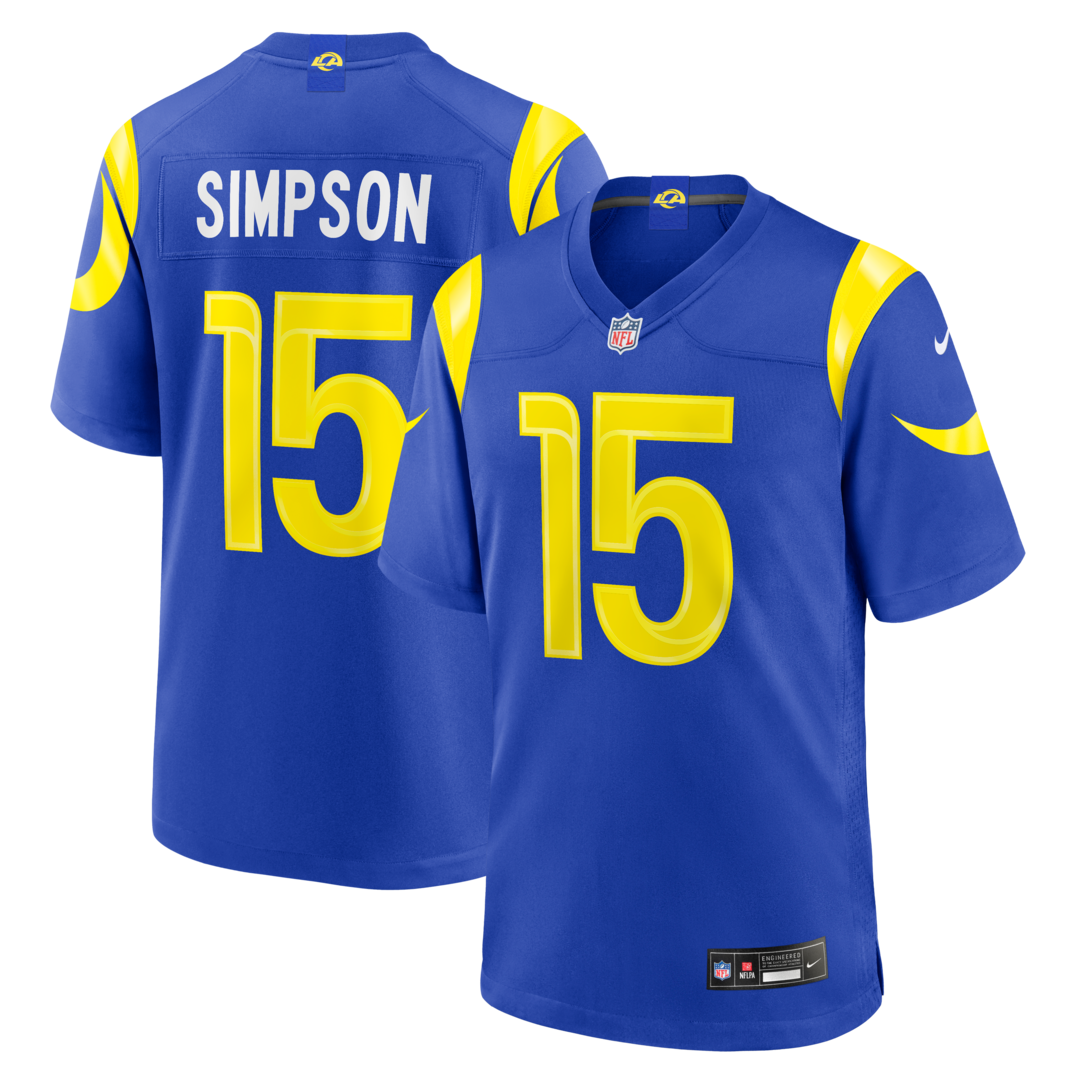 Men's Los Angeles Rams Ty Simpson Nike Royal 2026 NFL Draft First Round Pick No. 13 Team Game Jersey