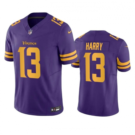 Men's Minnesota Vikings #13 N'Keal Harry Purple 2023 F.U.S.E. Color Rush Limited Football Stitched Jersey - Ujersey